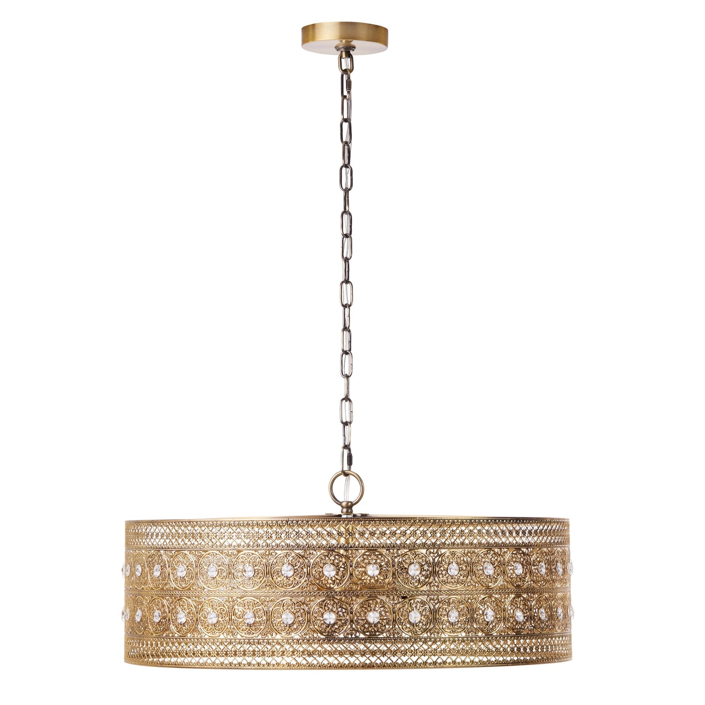 Lustre River of Goods Bryar en laiton et cristal, 3 lumières, 23,5 W - 23,5 x 23,5 x 61,5