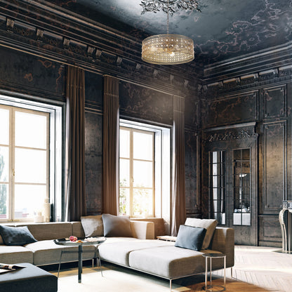 Lustre River of Goods Bryar en laiton et cristal, 3 lumières, 23,5 W - 23,5 x 23,5 x 61,5