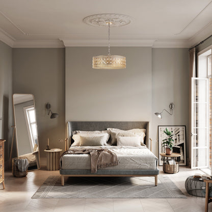 Lustre River of Goods Bryar en laiton et cristal, 3 lumières, 23,5 W - 23,5 x 23,5 x 61,5