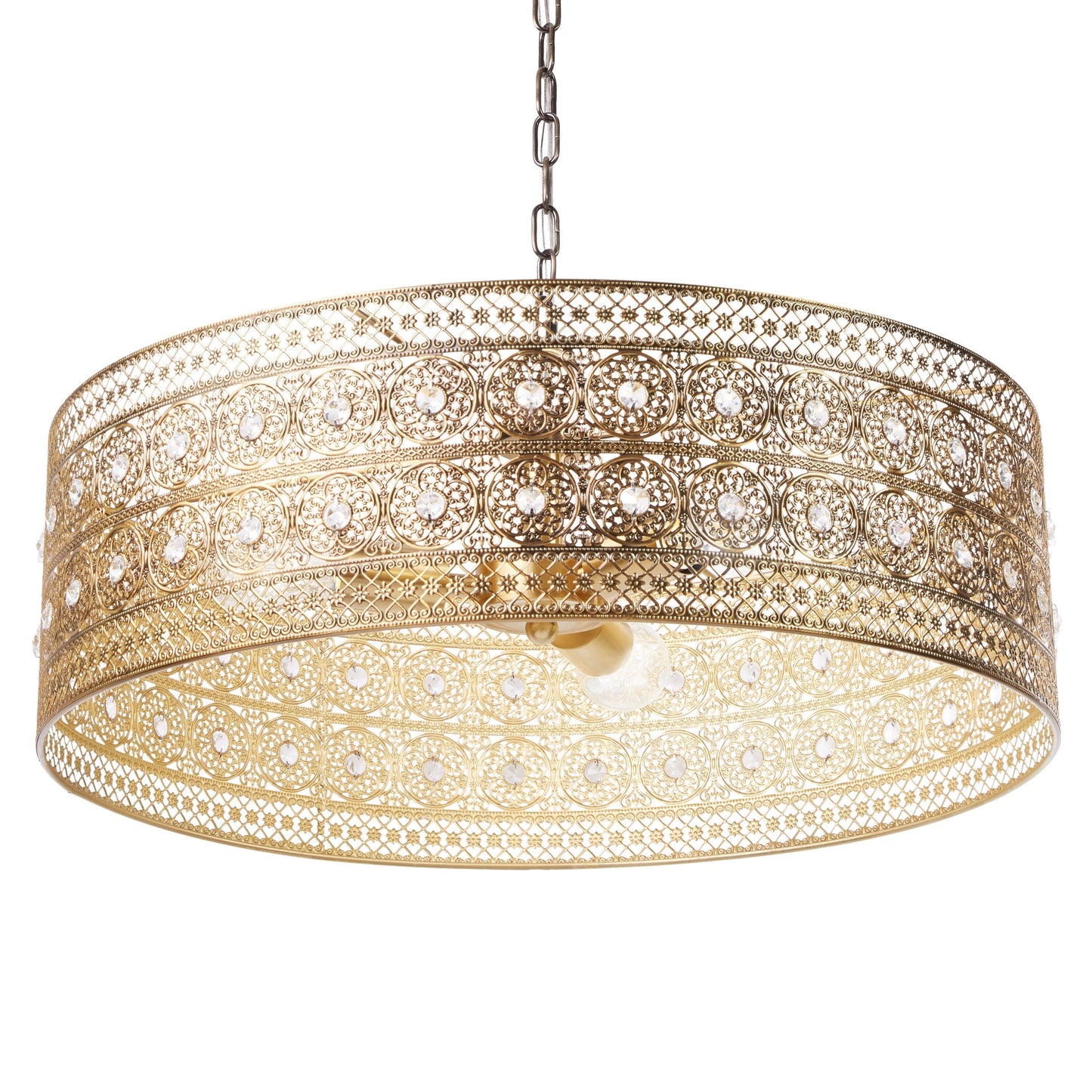 Lustre River of Goods Bryar en laiton et cristal, 3 lumières, 23,5 W - 23,5 x 23,5 x 61,5