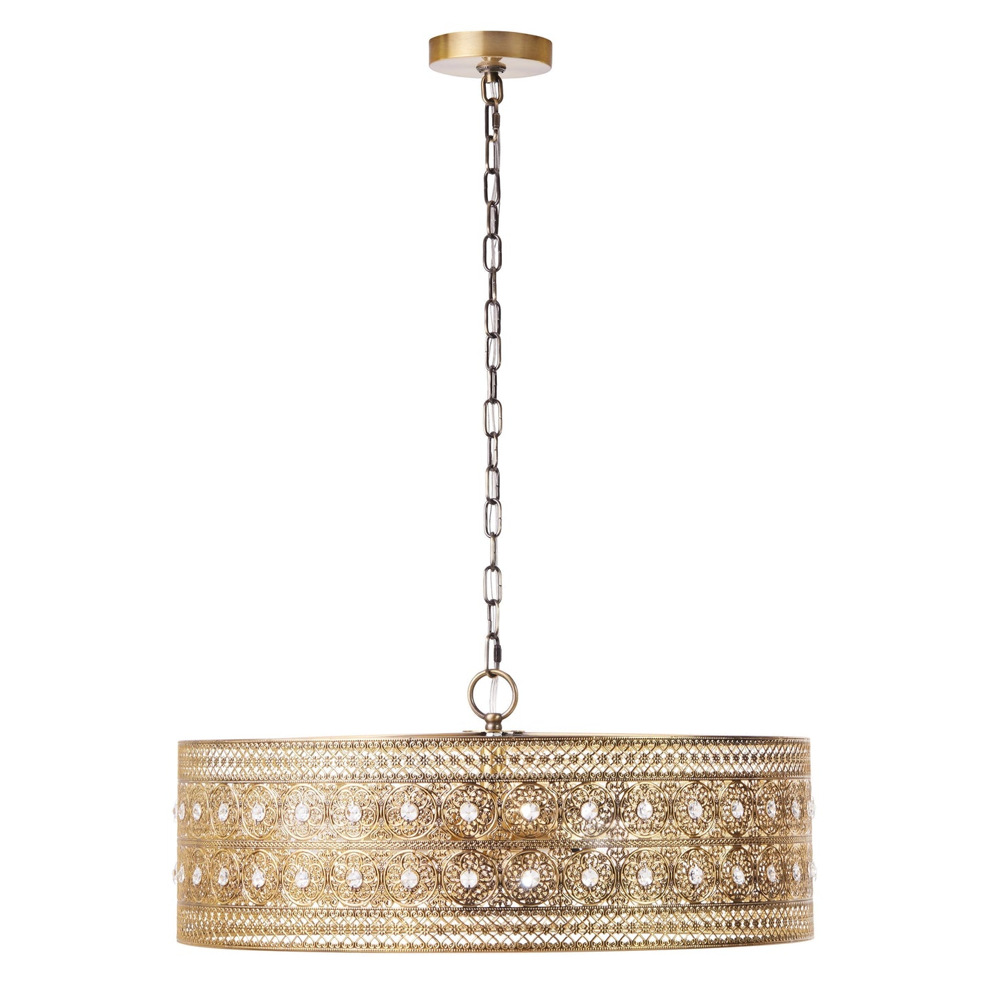 Lustre River of Goods Bryar en laiton et cristal, 3 lumières, 23,5 W - 23,5 x 23,5 x 61,5