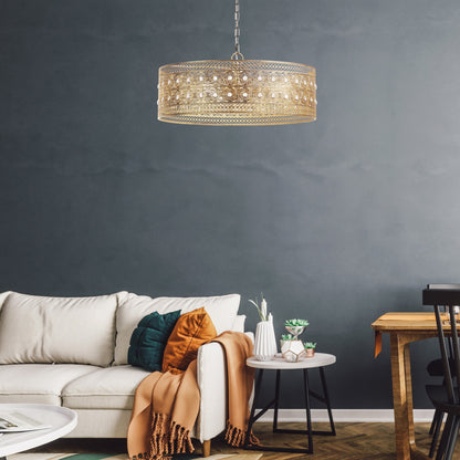 Lustre River of Goods Bryar en laiton et cristal, 3 lumières, 23,5 W - 23,5 x 23,5 x 61,5