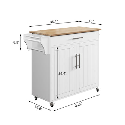 Îlot de cuisine mobile avec armoire de rangement