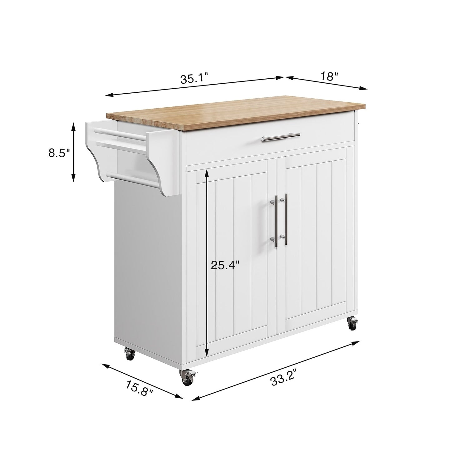 Îlot de cuisine mobile avec armoire de rangement