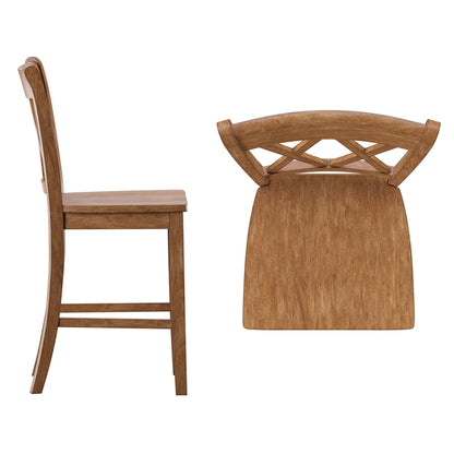 Chaises de comptoir Ronda à double dossier en X (ensemble de 2)