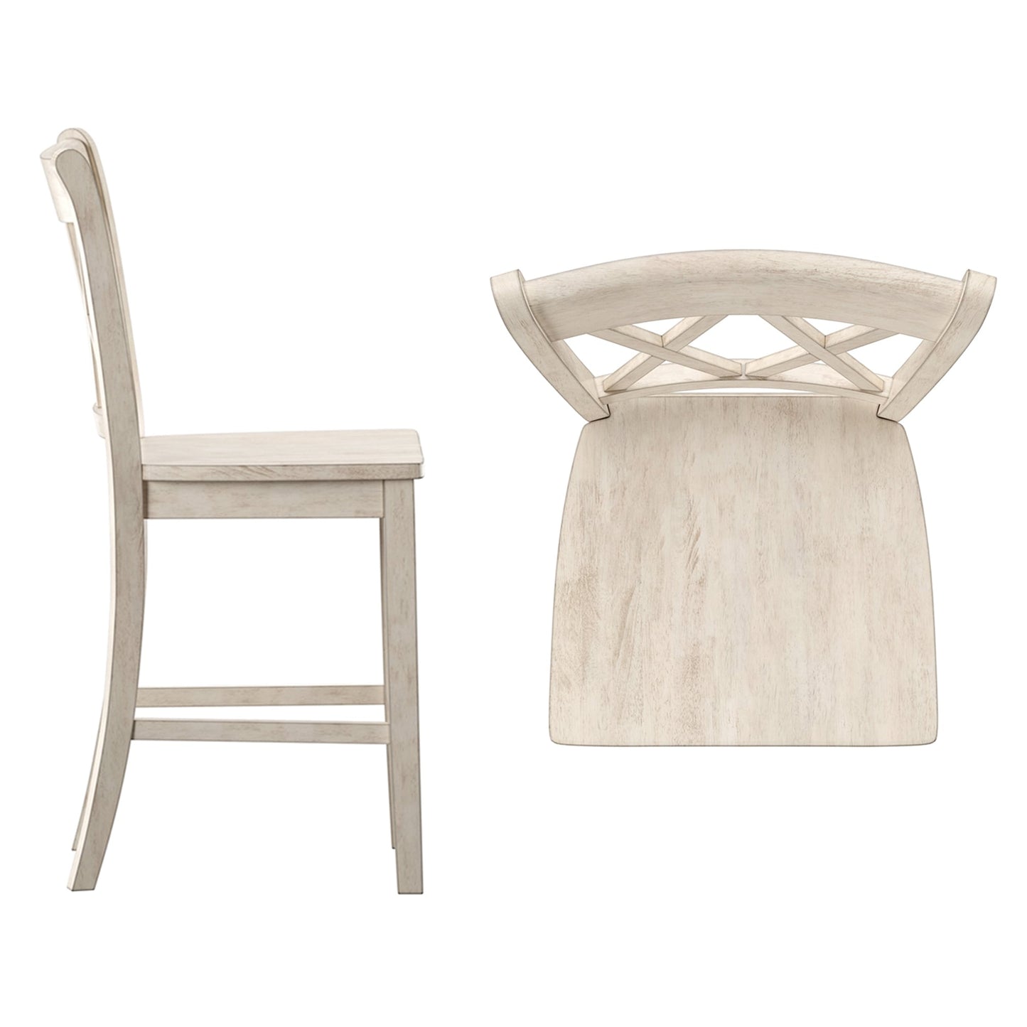 Chaises de comptoir Ronda à double dossier en X (ensemble de 2)