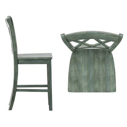 Chaises de comptoir Ronda à double dossier en X (ensemble de 2)