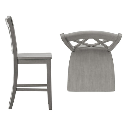 Chaises de comptoir Ronda à double dossier en X (ensemble de 2)