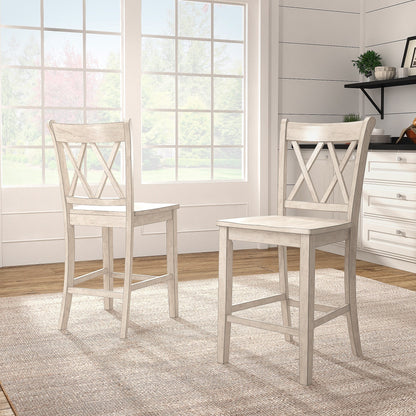 Chaises de comptoir Ronda à double dossier en X (ensemble de 2)