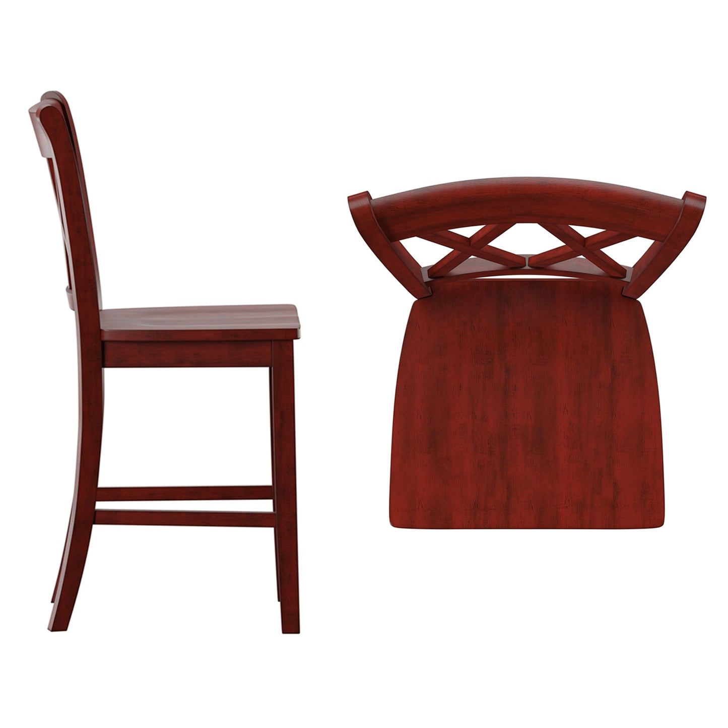 Chaises de comptoir Ronda à double dossier en X (ensemble de 2)