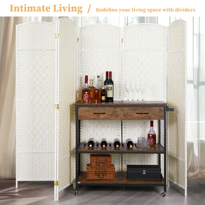 Paravent pliable autoportant en fibre tissée de 1,83 m de haut