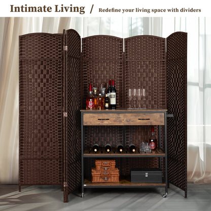 Paravent pliable autoportant en fibre tissée de 1,83 m de haut