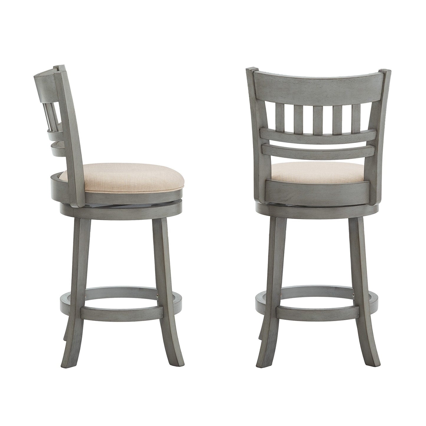 Tabouret de bar pivotant Rovinj à dossier ajouré 24H