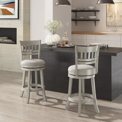 Tabouret de bar pivotant Rovinj à dossier ajouré 24H