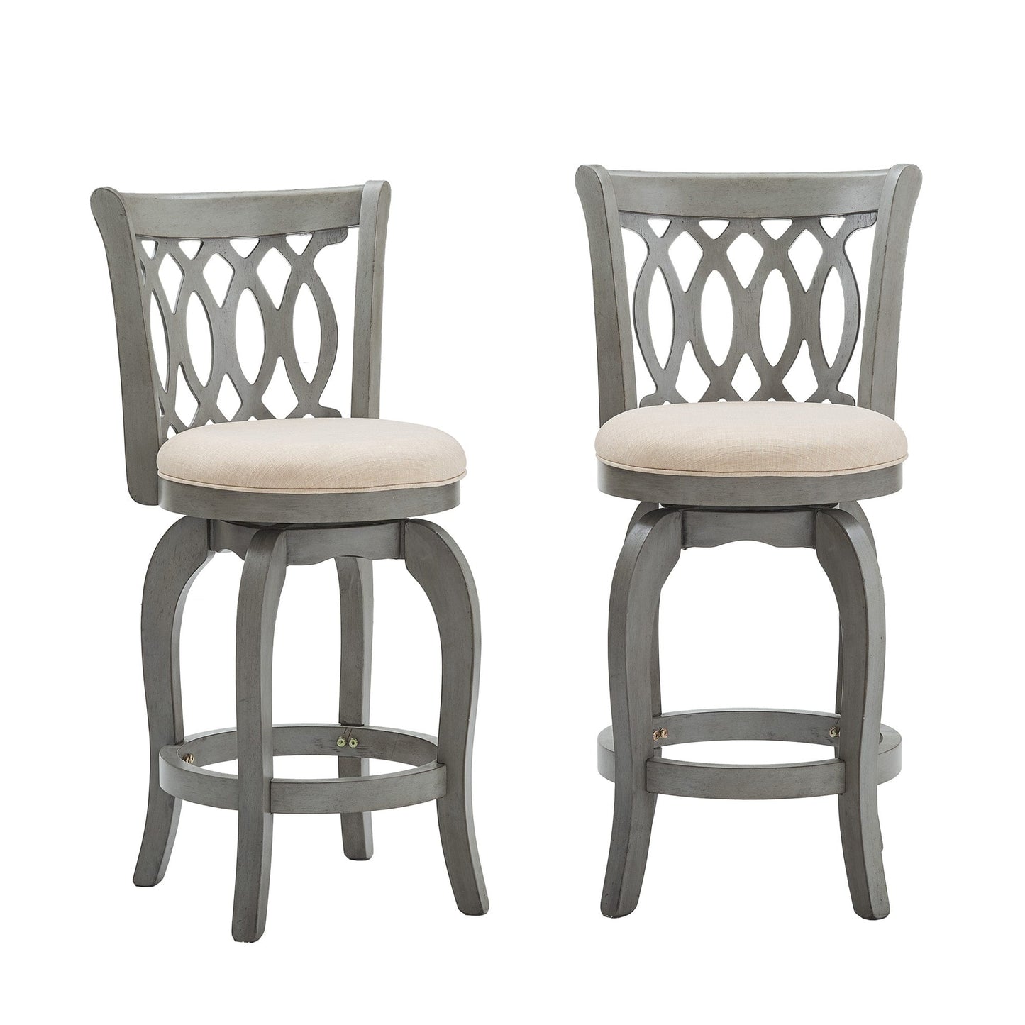 Tabouret de bar pivotant à dossier ajouré Rovinj