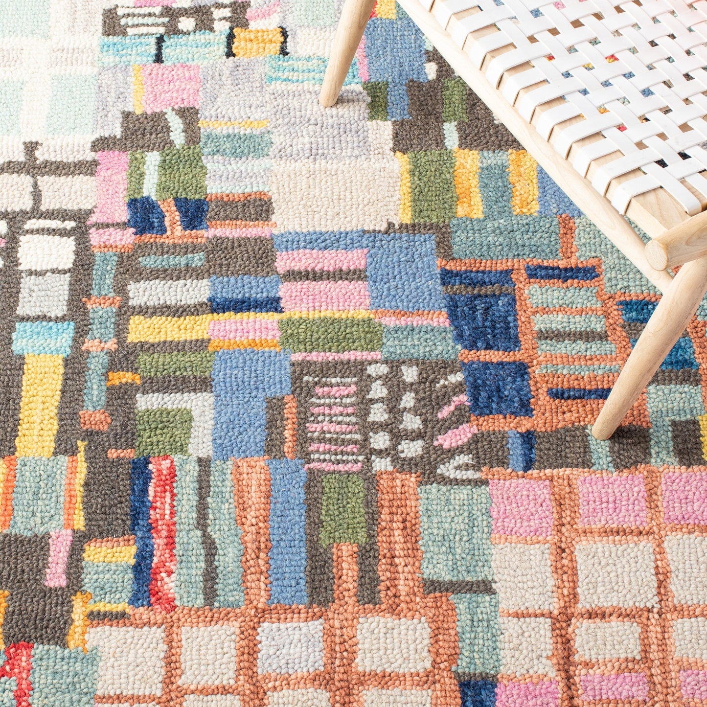 Tapis en laine abstrait bohème Aspen Anemone SAFAVIEH