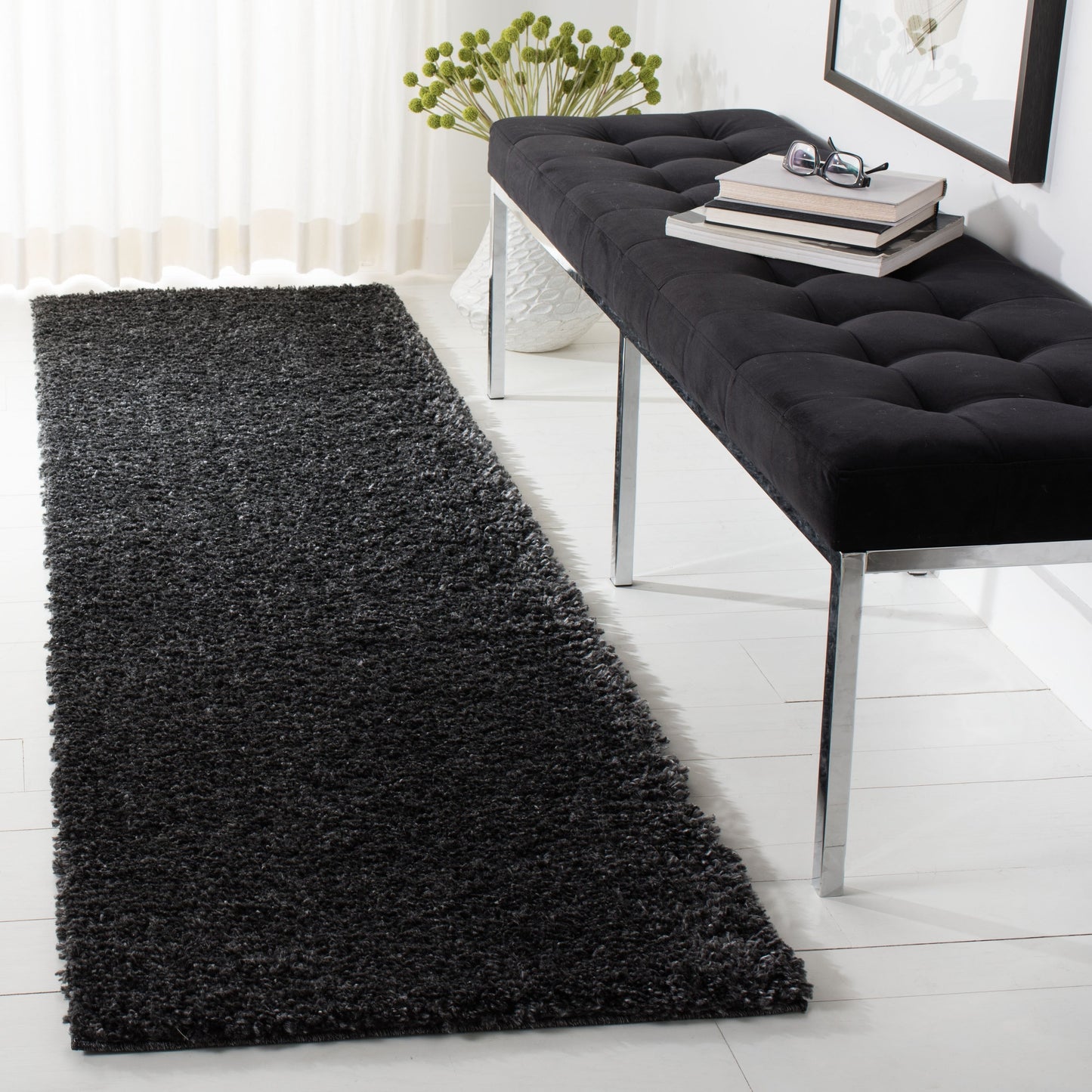 Tapis SAFAVIEH August Wilhelma Shag uni de 3 cm d'épaisseur
