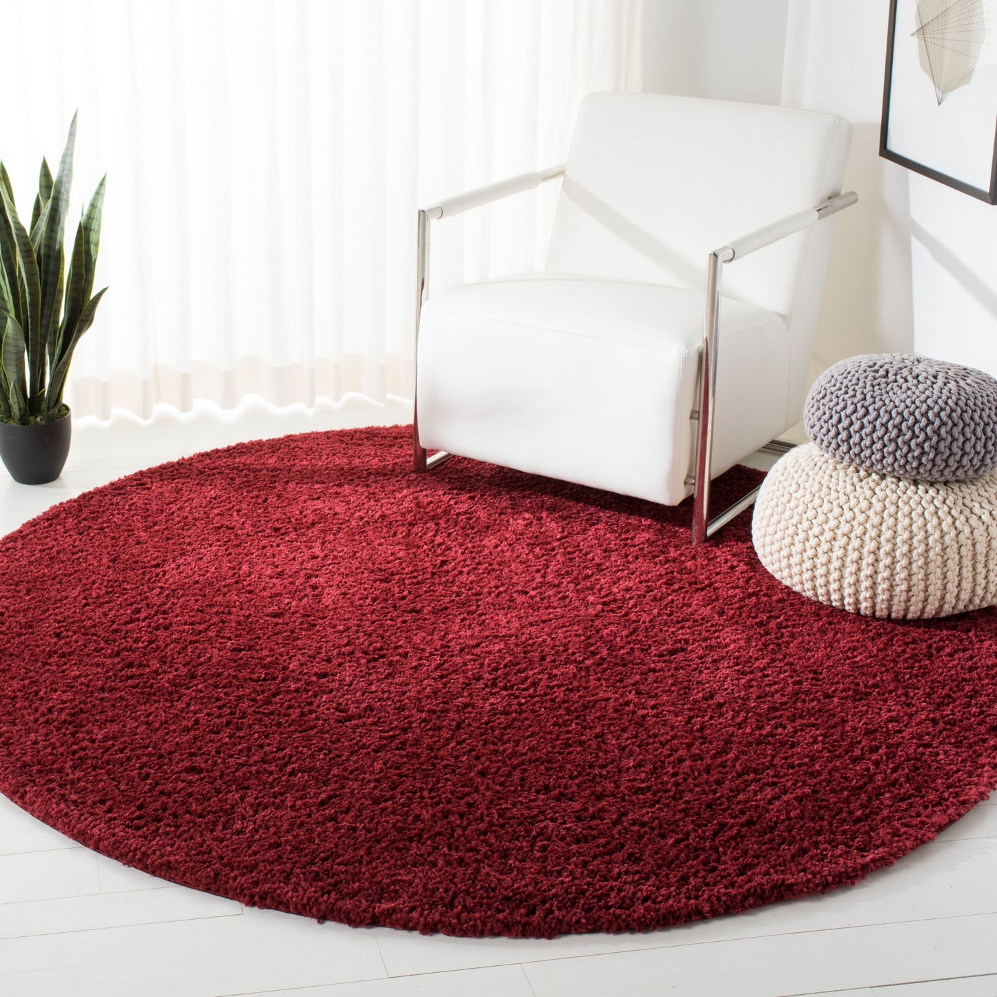 Tapis SAFAVIEH August Wilhelma Shag uni de 3 cm d'épaisseur