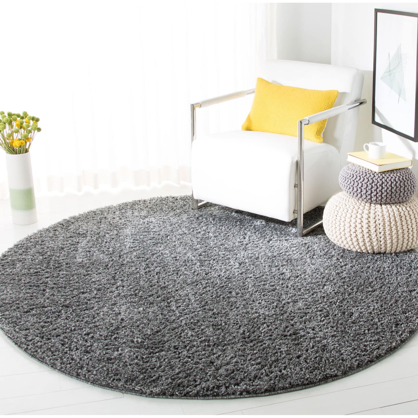 Tapis SAFAVIEH August Wilhelma Shag uni de 3 cm d'épaisseur