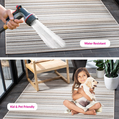 Tapis de patio imperméable à rayures SAFAVIEH Cabana Gafia pour intérieur/extérieur