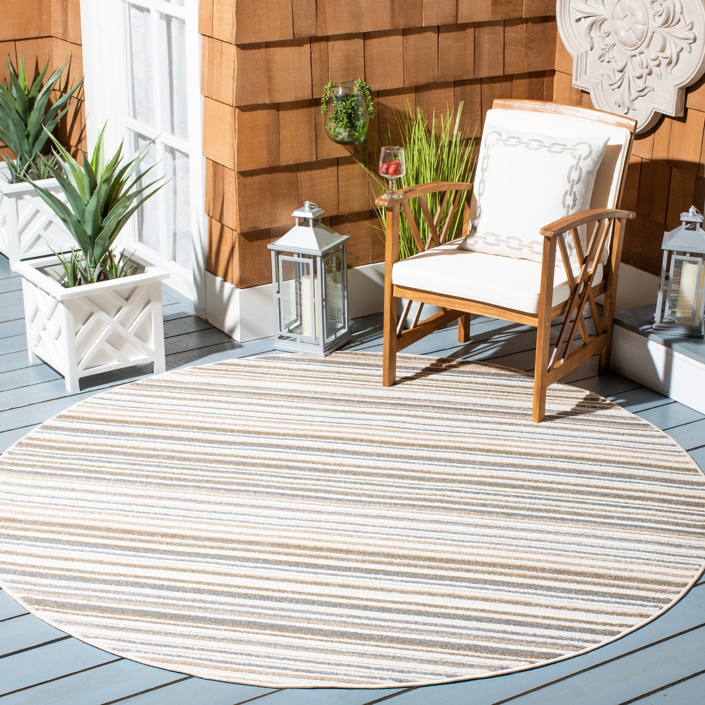 Tapis de patio imperméable à rayures SAFAVIEH Cabana Gafia pour intérieur/extérieur
