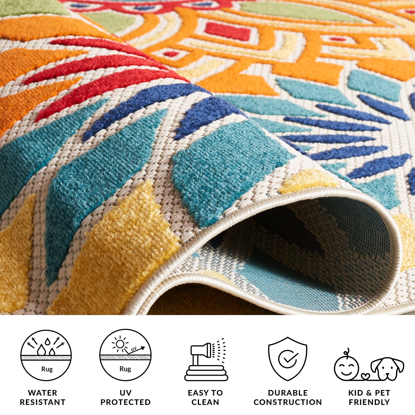 Tapis de patio imperméable à motif floral SAFAVIEH Cabana Ingke pour intérieur/extérieur