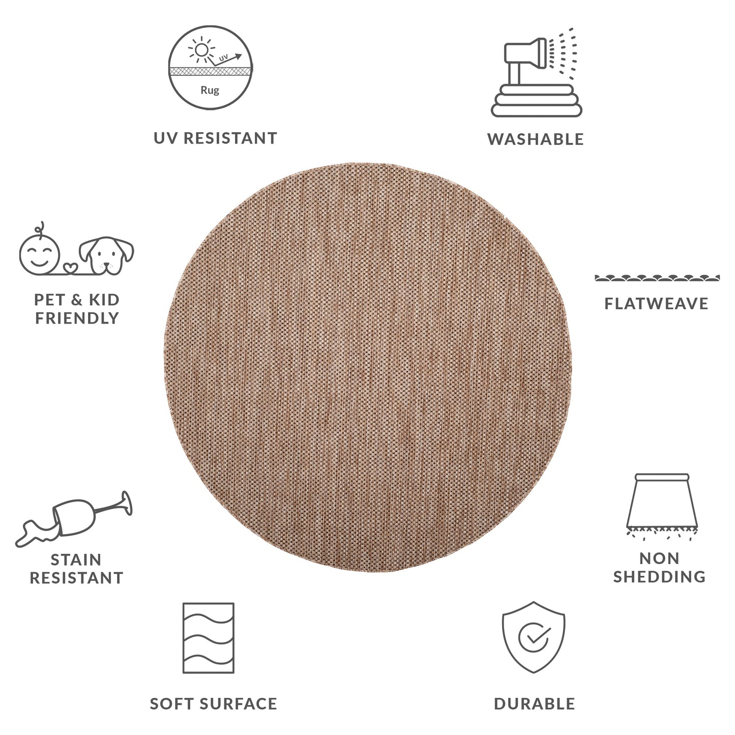 Tapis de patio/jardin imperméable SAFAVIEH Courtyard Begajeta pour intérieur/extérieur.