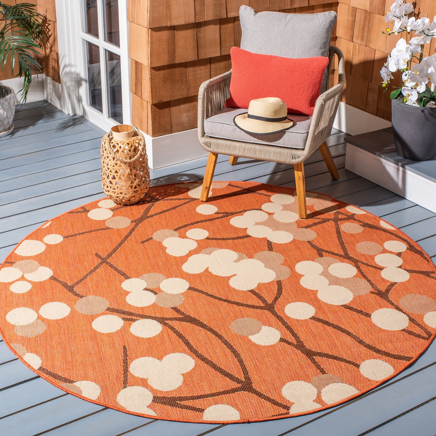 Tapis de jardin imperméable SAFAVIEH Courtyard Delois pour intérieur/extérieur
