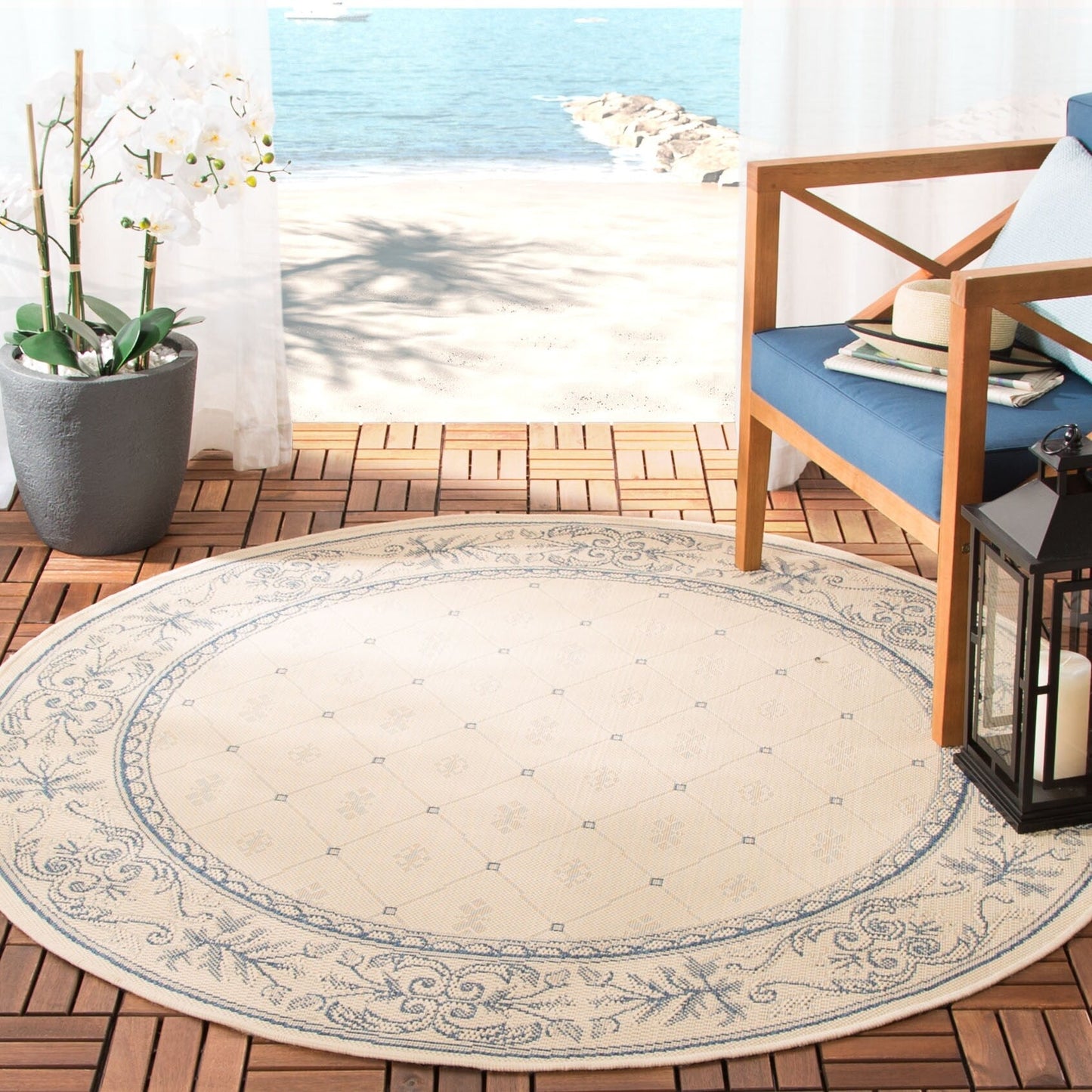 Tapis de jardin imperméable SAFAVIEH Courtyard Hendrina pour intérieur/extérieur