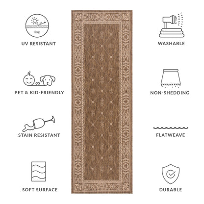 Tapis de jardin imperméable SAFAVIEH Courtyard Hendrina pour intérieur/extérieur