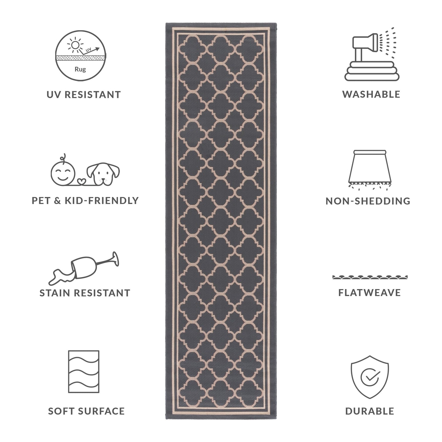 Tapis de jardin/terrasse imperméable SAFAVIEH Courtyard Kristelle