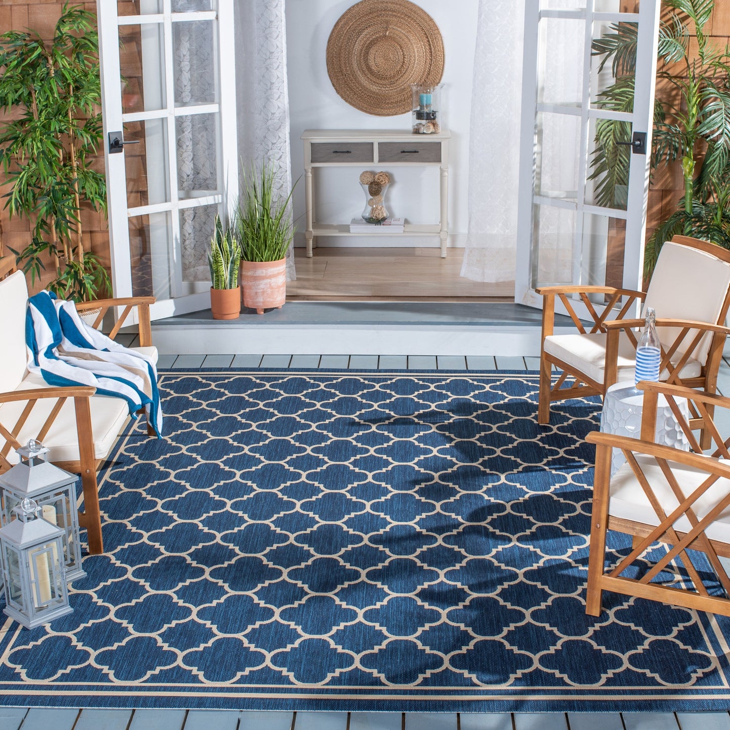 Tapis de jardin/terrasse imperméable SAFAVIEH Courtyard Kristelle