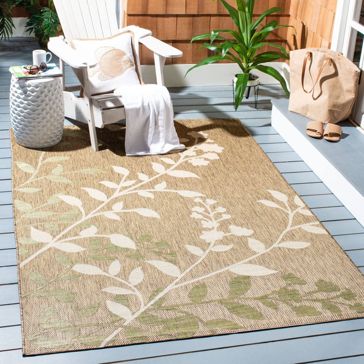 Tapis de jardin/terrasse imperméable SAFAVIEH Courtyard Luann Botanical