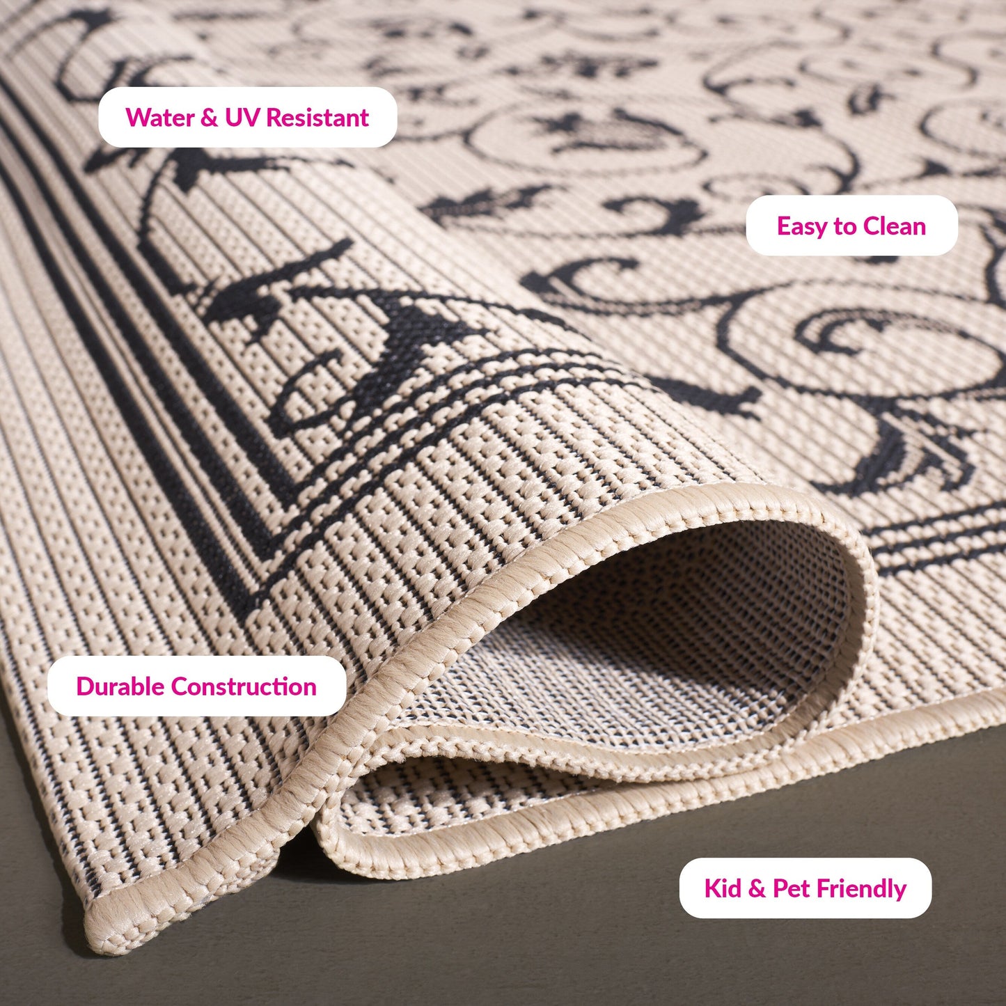 Tapis de jardin/terrasse imperméable SAFAVIEH Courtyard Miljeta