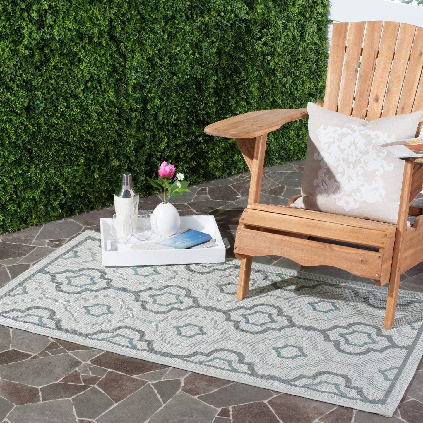 Tapis de jardin imperméable SAFAVIEH Courtyard Oyvor pour intérieur/extérieur