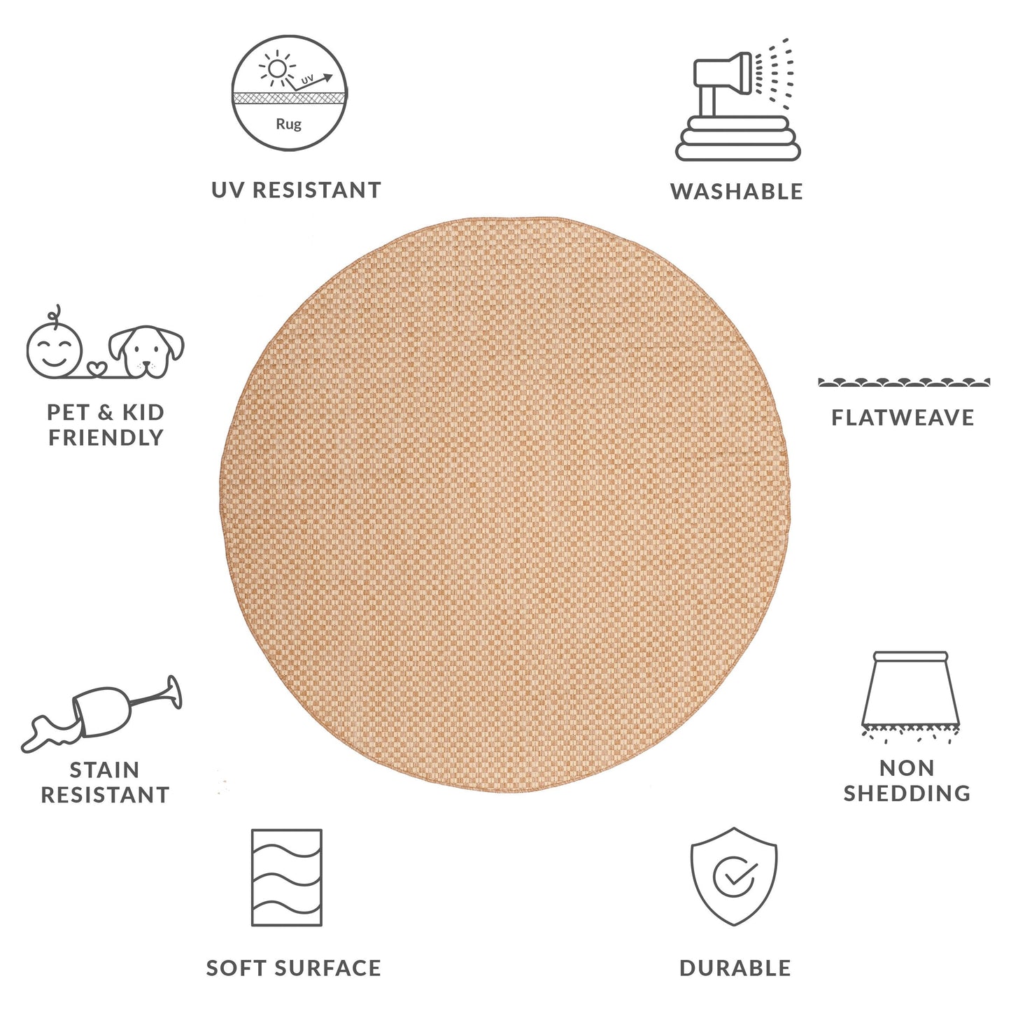 Tapis de jardin imperméable SAFAVIEH Courtyard Ragini pour intérieur/extérieur