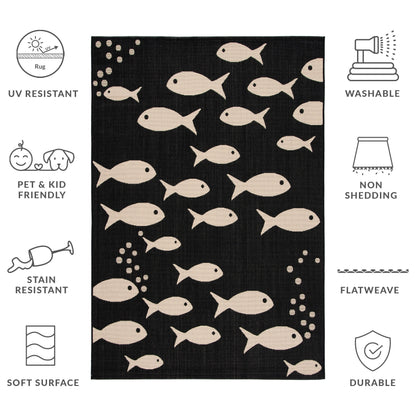 Tapis de jardin SAFAVIEH Courtyard Ragne imperméable pour intérieur/extérieur, terrasse ou jardin