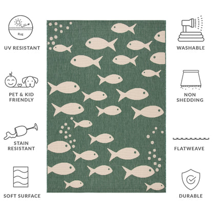 Tapis de jardin SAFAVIEH Courtyard Ragne imperméable pour intérieur/extérieur, terrasse ou jardin