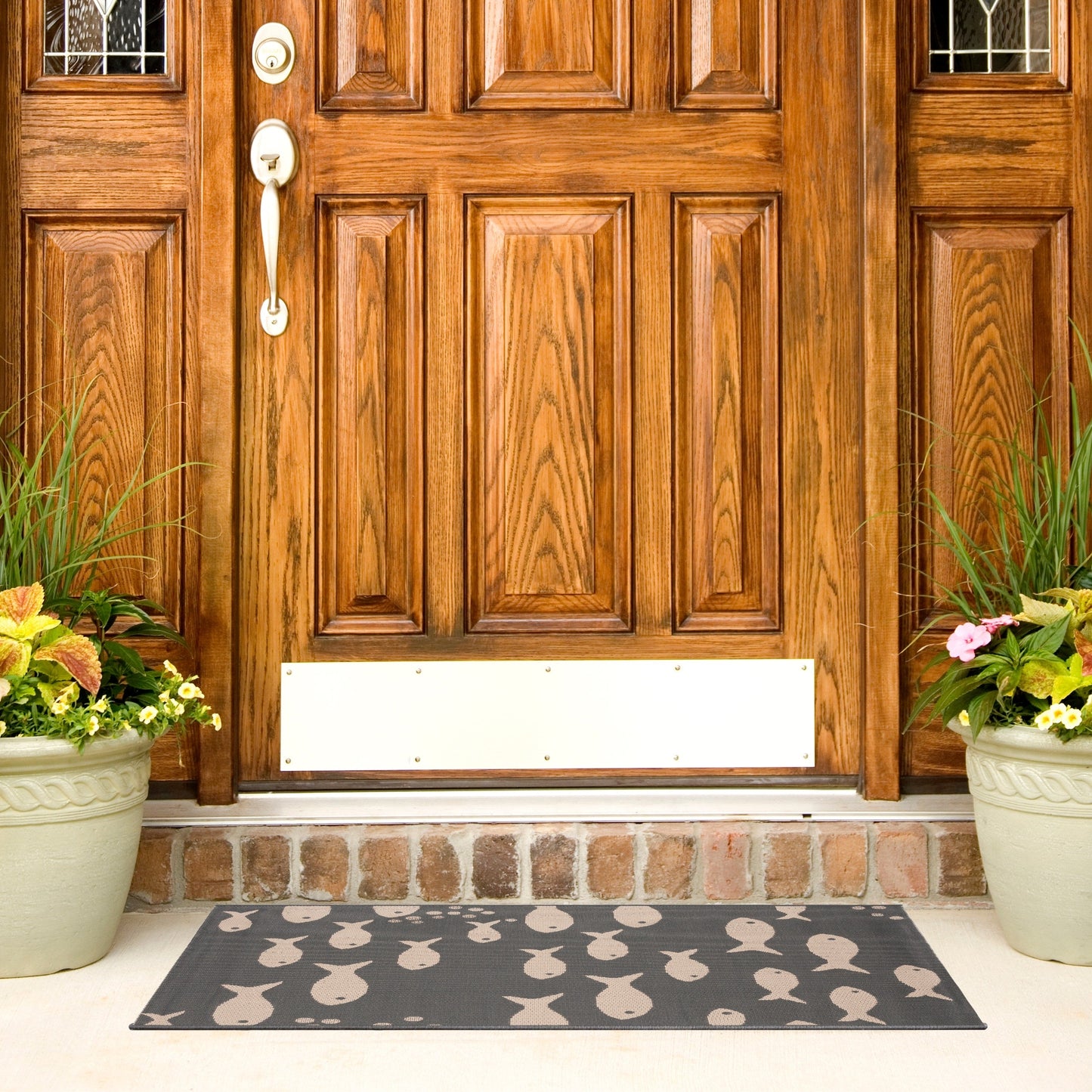 Tapis de jardin SAFAVIEH Courtyard Ragne imperméable pour intérieur/extérieur, terrasse ou jardin