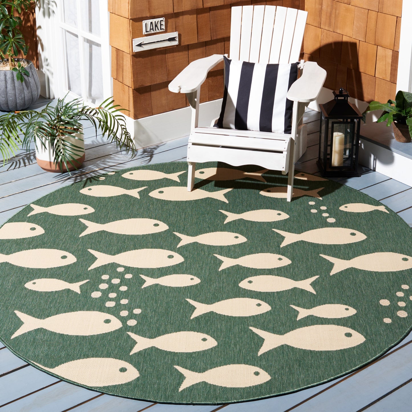 Tapis de jardin SAFAVIEH Courtyard Ragne imperméable pour intérieur/extérieur, terrasse ou jardin