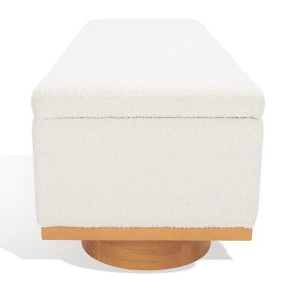 Banc de rangement SAFAVIEH Couture Sunneva Boucle - 155 cm L x 51 cm P x 48 cm H