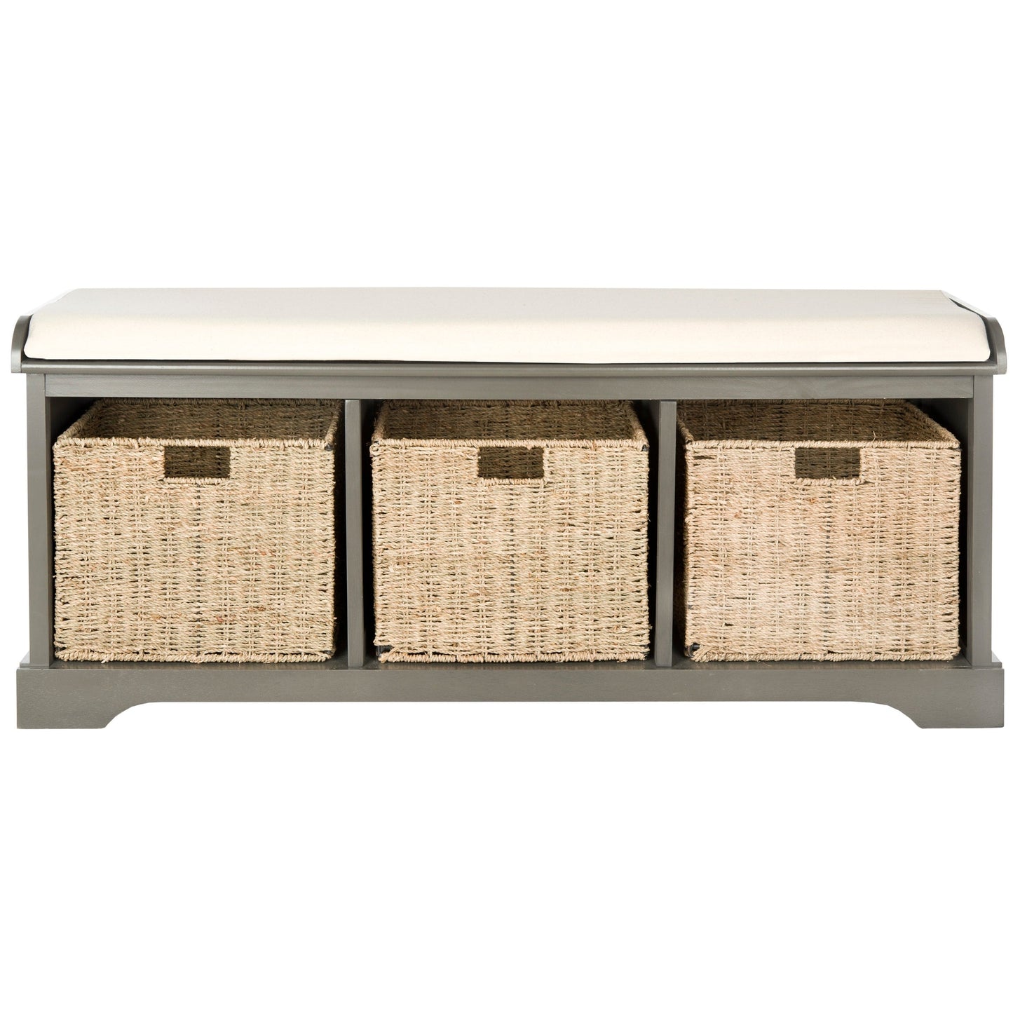 Banc de rangement SAFAVIEH Eola Gris/Blanc - 47 x 16,1 x 19,9 cm - 47 cm L x 16 cm P x 20 cm H