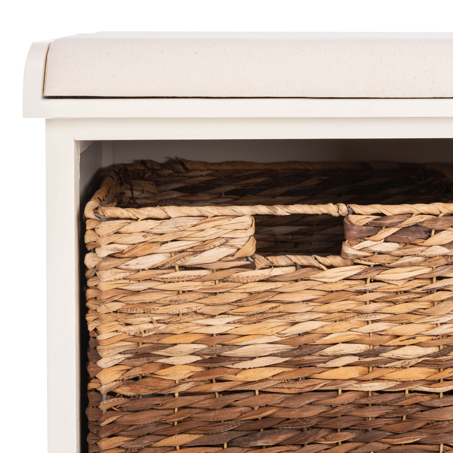 Banc-panier de rangement tressé SAFAVIEH Euphemia marron - 33,5 x 16,1 x 19,9 cm (34 po L x 16 po P x 20 po H)