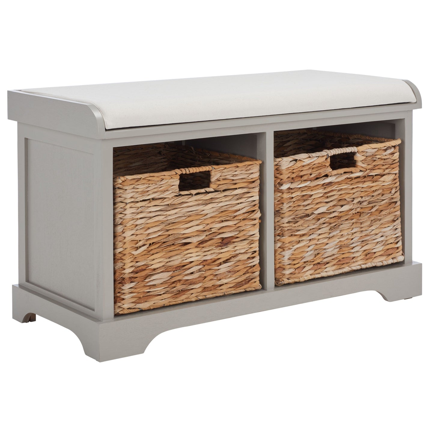 Banc-panier de rangement tressé SAFAVIEH Euphemia marron - 33,5 x 16,1 x 19,9 cm (34 po L x 16 po P x 20 po H)