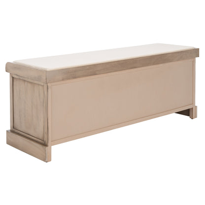 Banc de rangement SAFAVIEH Fiorello à 3 tiroirs avec coussin - 120 cm (L) x 38 cm (l) x 48 cm (H)