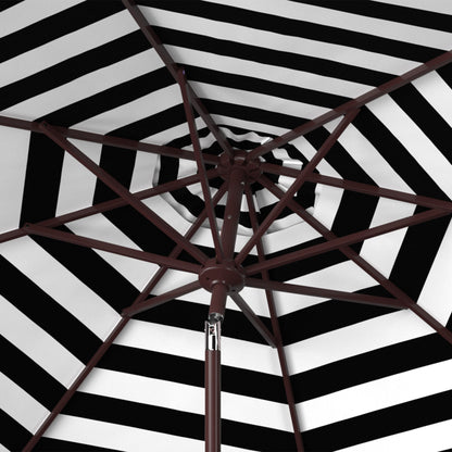 Parasol d'extérieur à manivelle SAFAVIEH Hadire à rayures inversées de 2,74 m