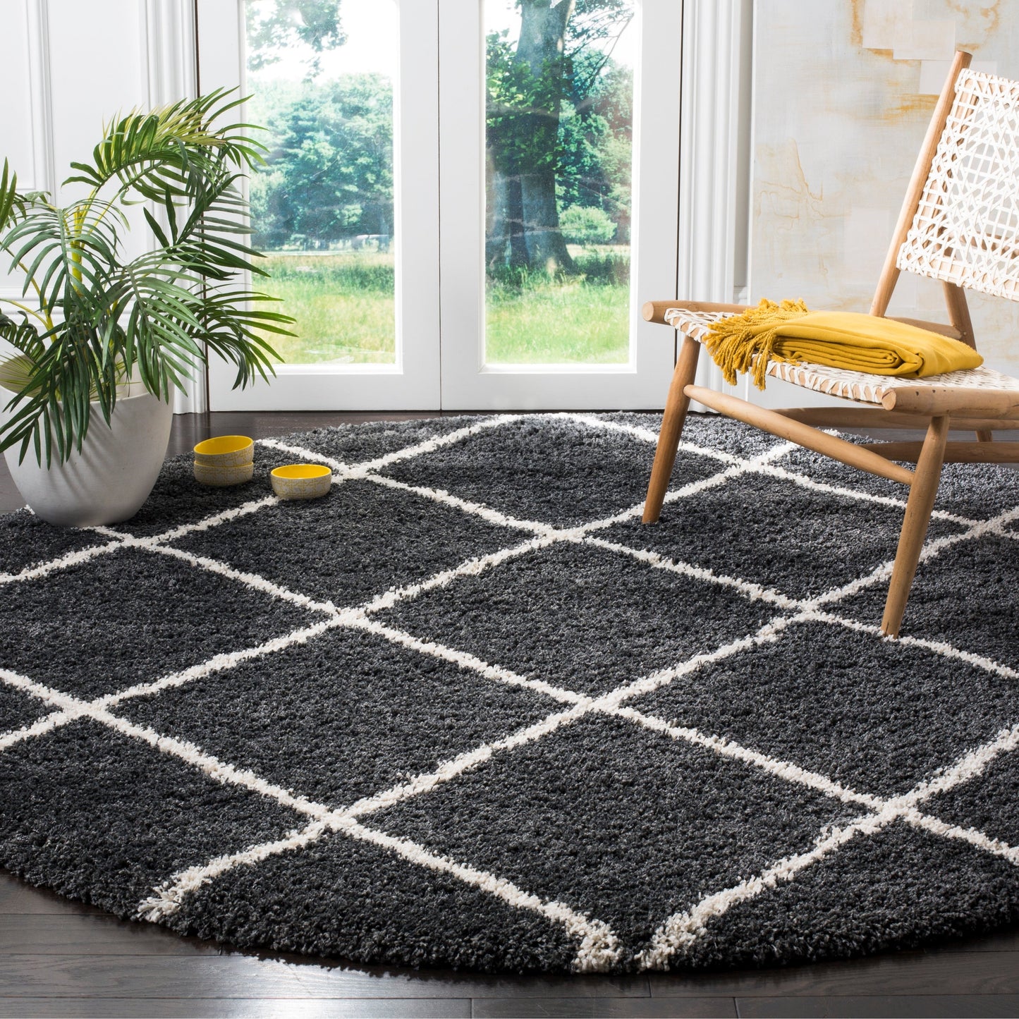 Tapis SAFAVIEH Hudson Shag Raili Diamond Trellis de 5 cm d'épaisseur