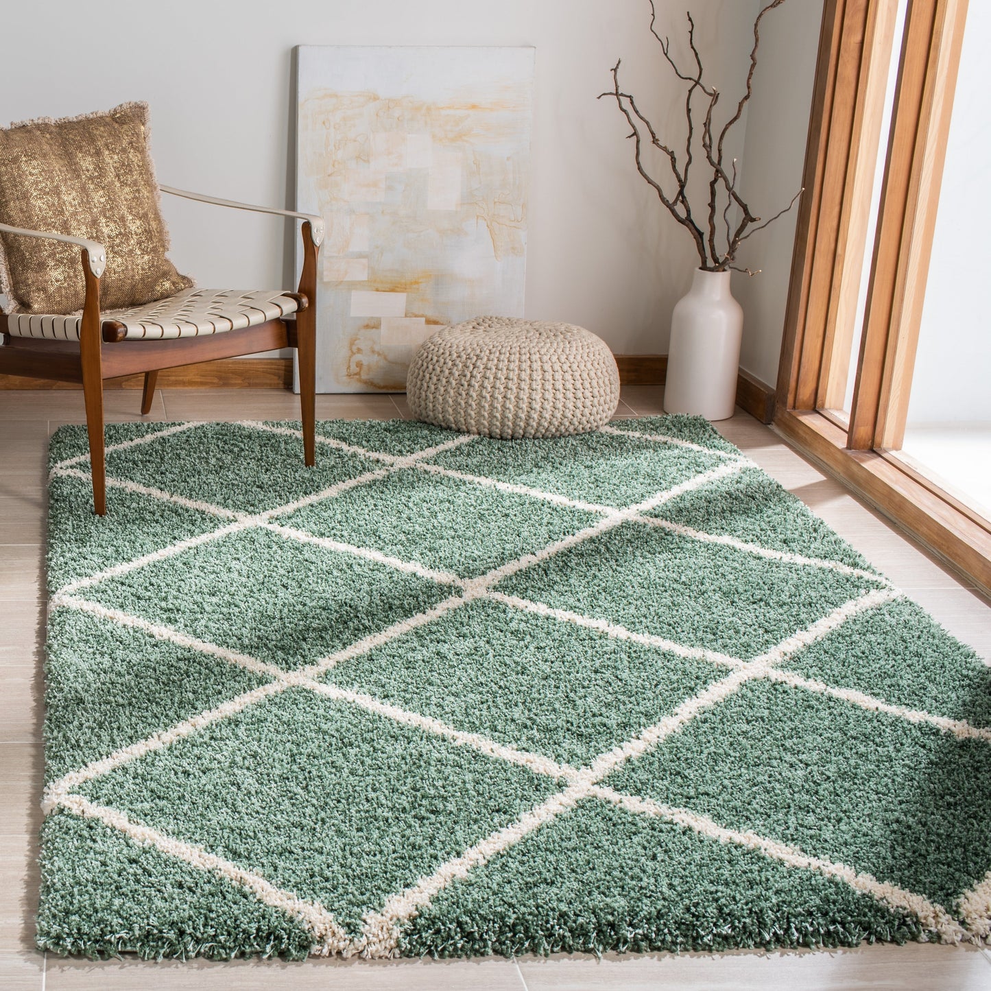 Tapis SAFAVIEH Hudson Shag Raili Diamond Trellis de 5 cm d'épaisseur