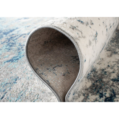 Tapis abstrait moderne SAFAVIEH Jasper Shreya - Gris/Bleu - 244 x 305 cm