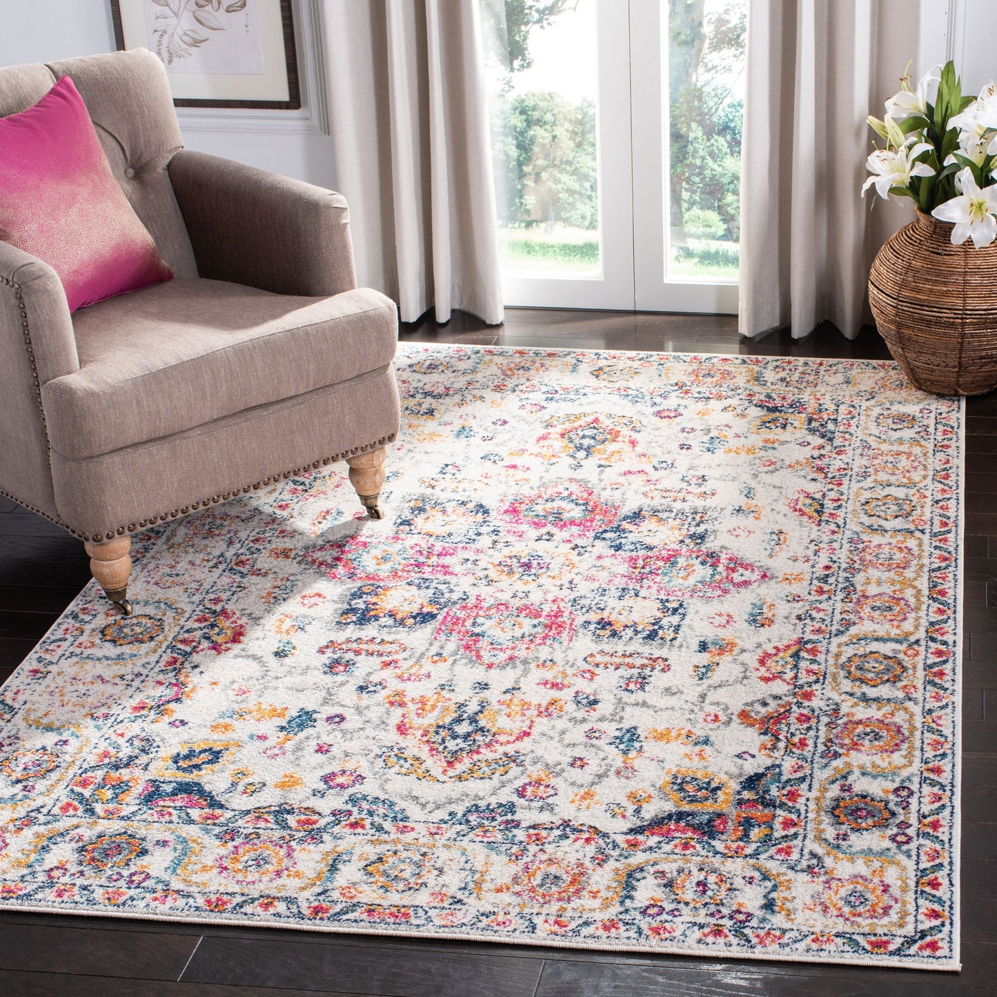 Tapis rustique vieilli SAFAVIEH Madison Delois Medallion à motif médaillon